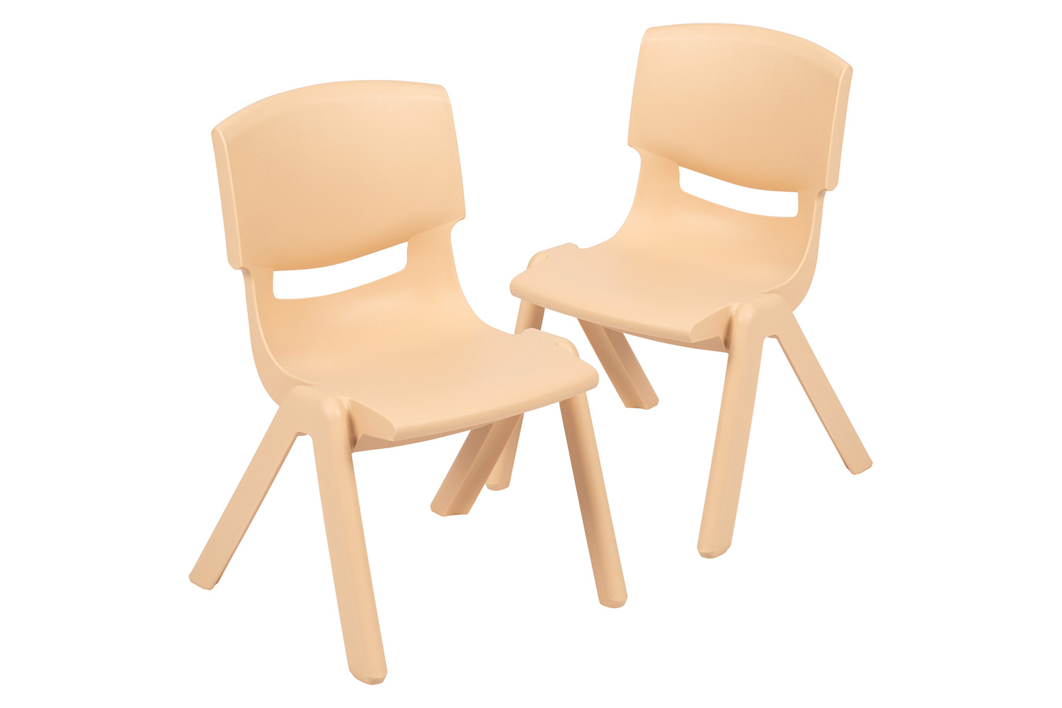 BLNK Whitney Plastic Stackable School Chair 2 Pack - Natural, 12"H Seat