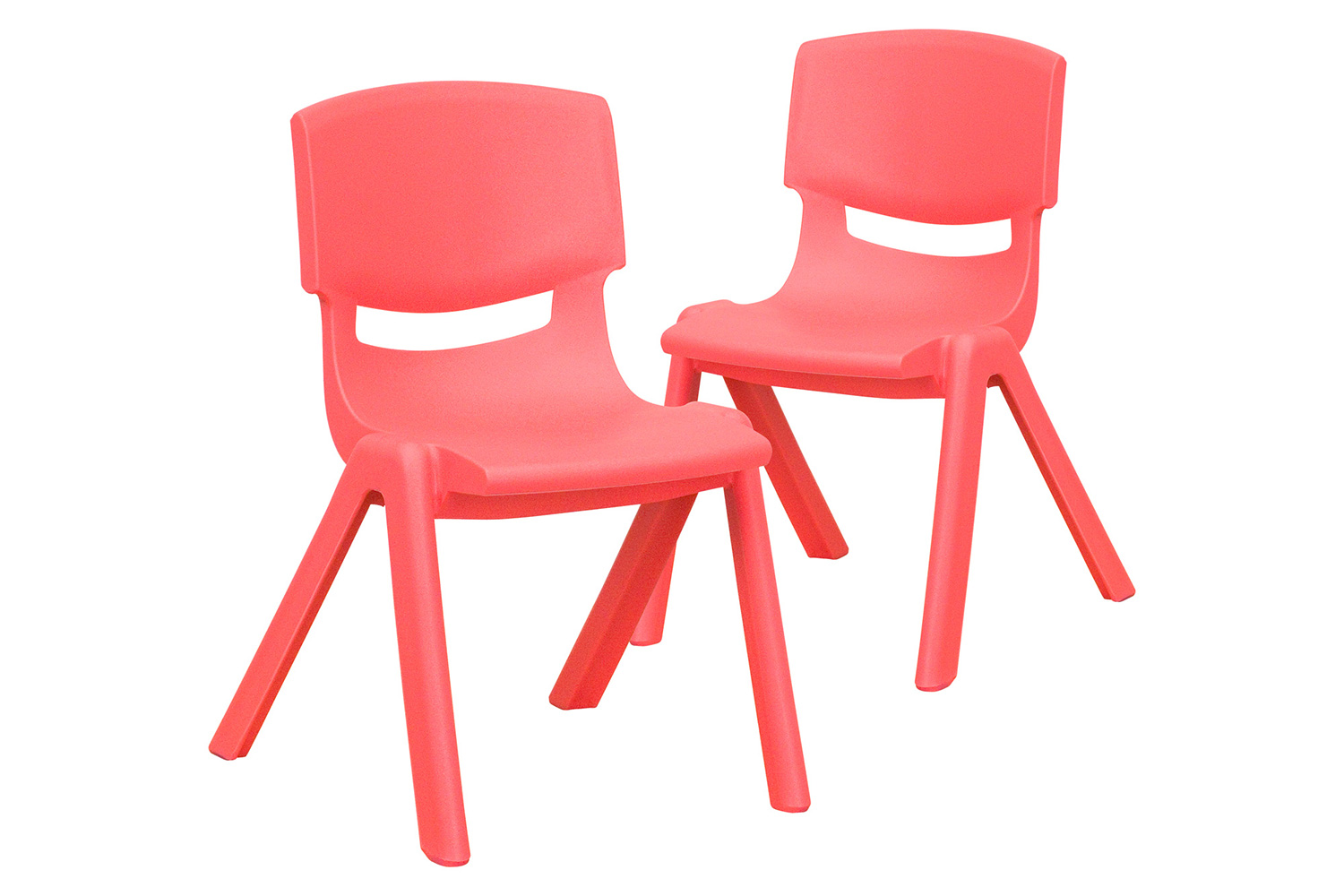 BLNK Whitney Plastic Stackable School Chair 2 Pack - Red, 12"H Seat