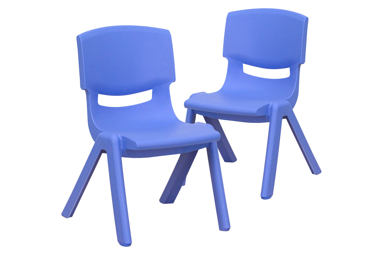 BLNK Whitney Plastic Stackable School Chair 2 Pack - Blue, 10.5"H Seat