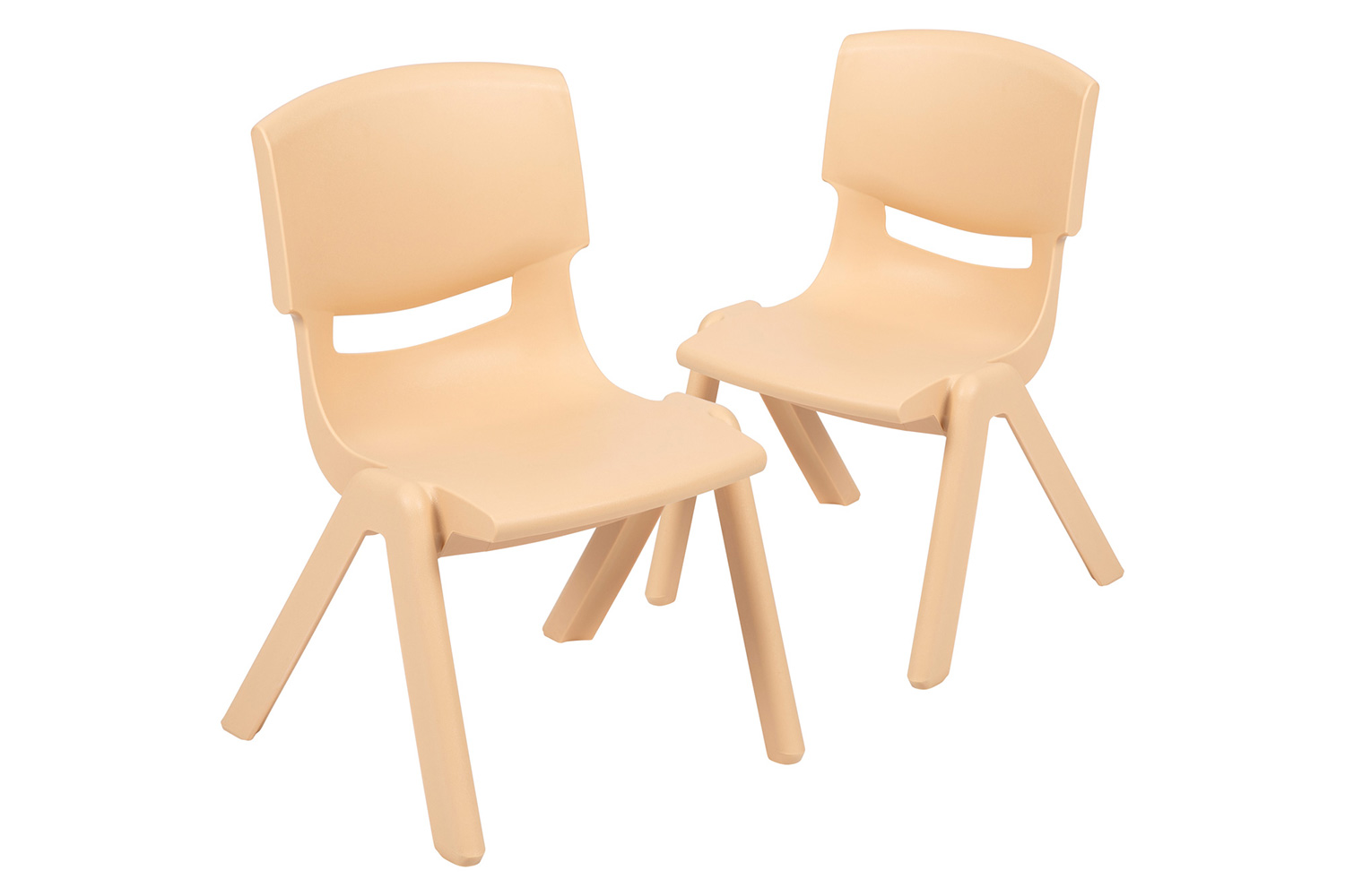 BLNK Whitney Plastic Stackable School Chair 2 Pack - Natural, 10.5"H Seat