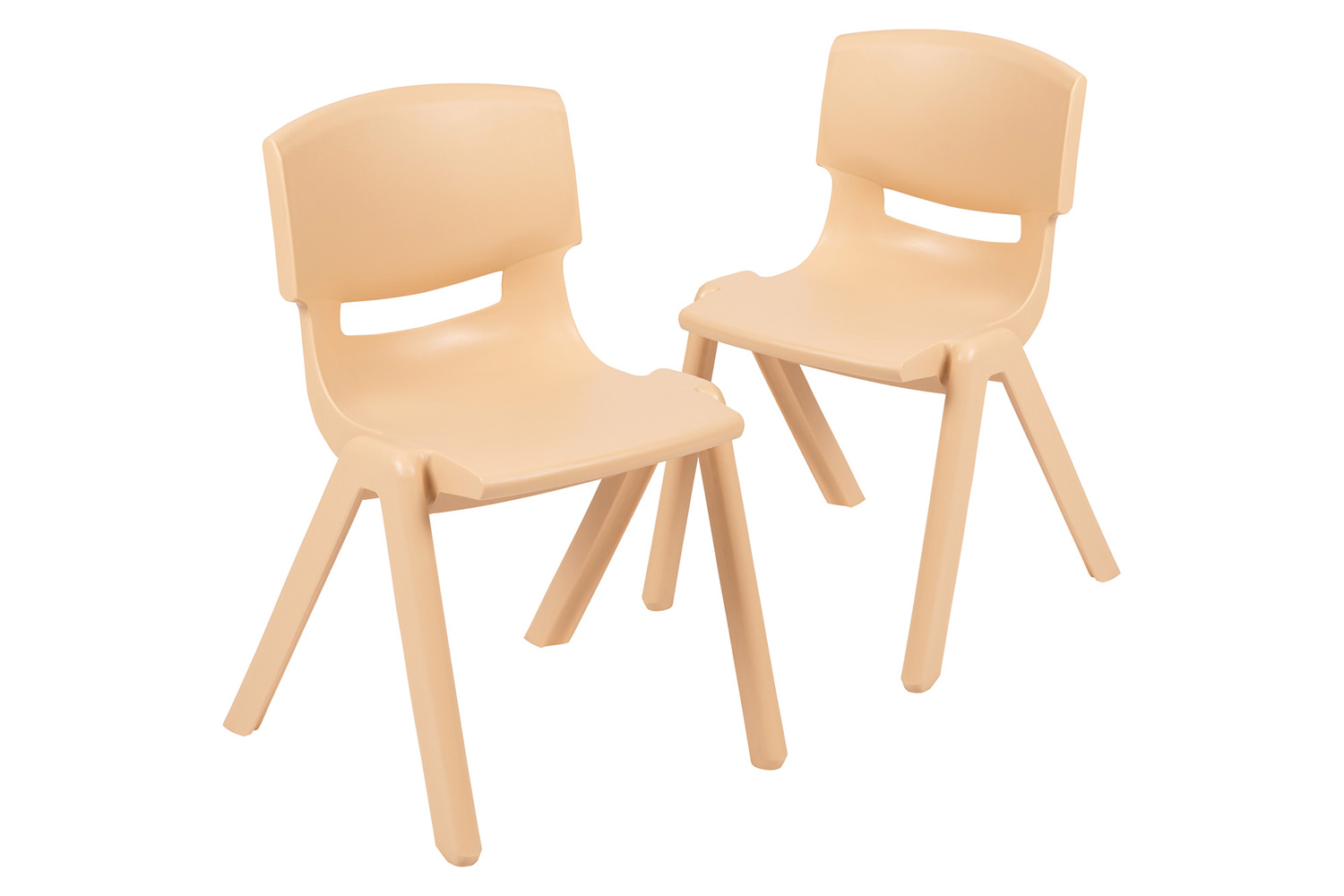 BLNK Whitney Plastic Stackable School Chair 2 Pack - Natural, 13.25"H Seat