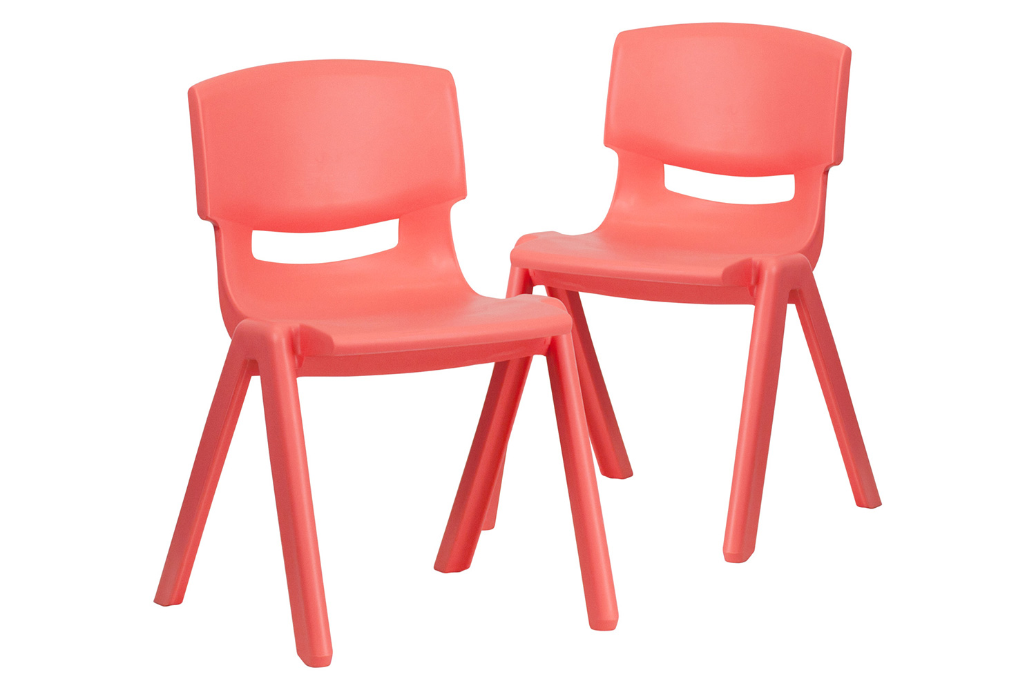 BLNK Whitney Plastic Stackable School Chair 2 Pack - Red, 13.25"H Seat
