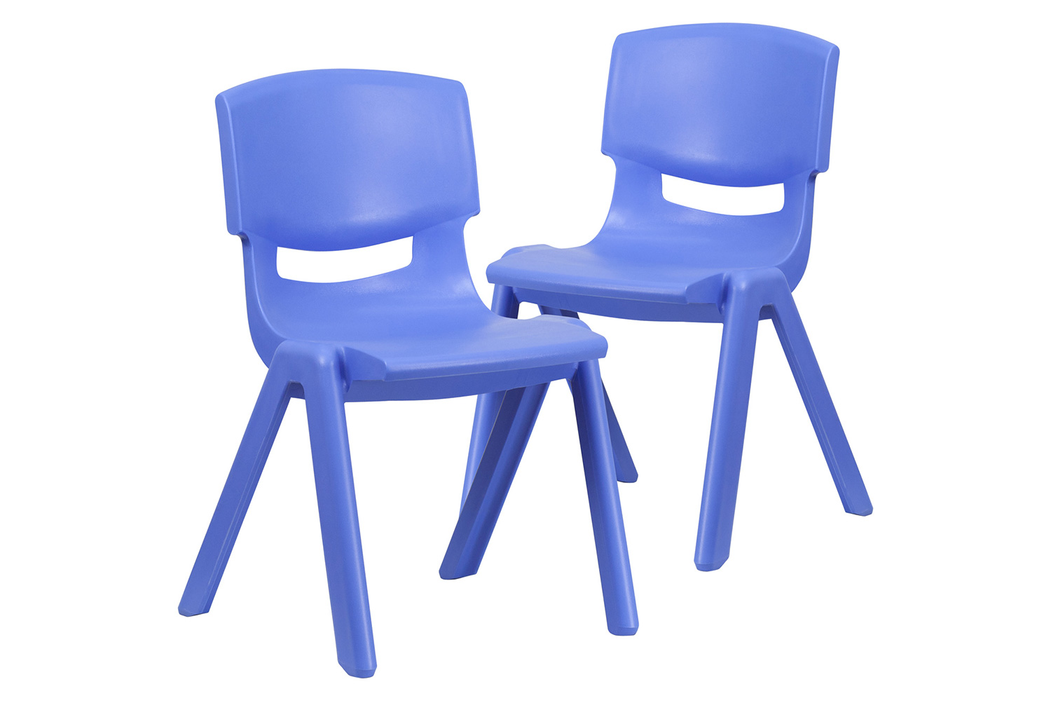 BLNK Whitney Plastic Stackable School Chair 2 Pack - Blue, 15.5"H Seat