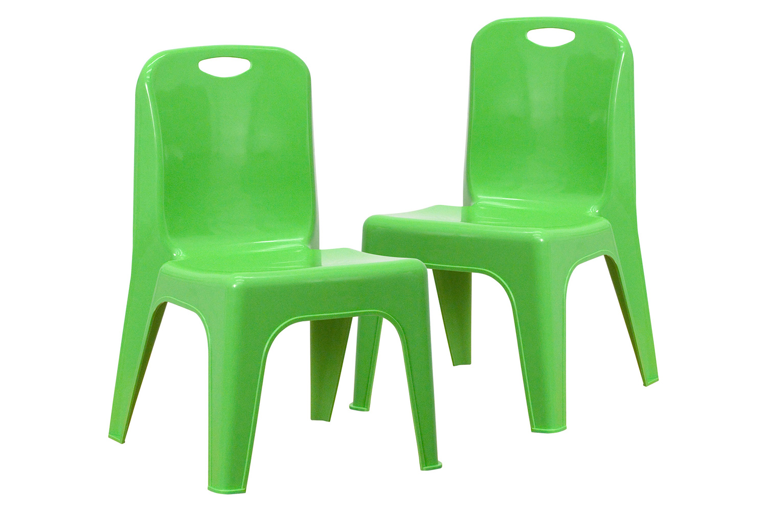 BLNK Whitney Plastic Stackable School Chair with Carrying Handle 2 Pack - Green
