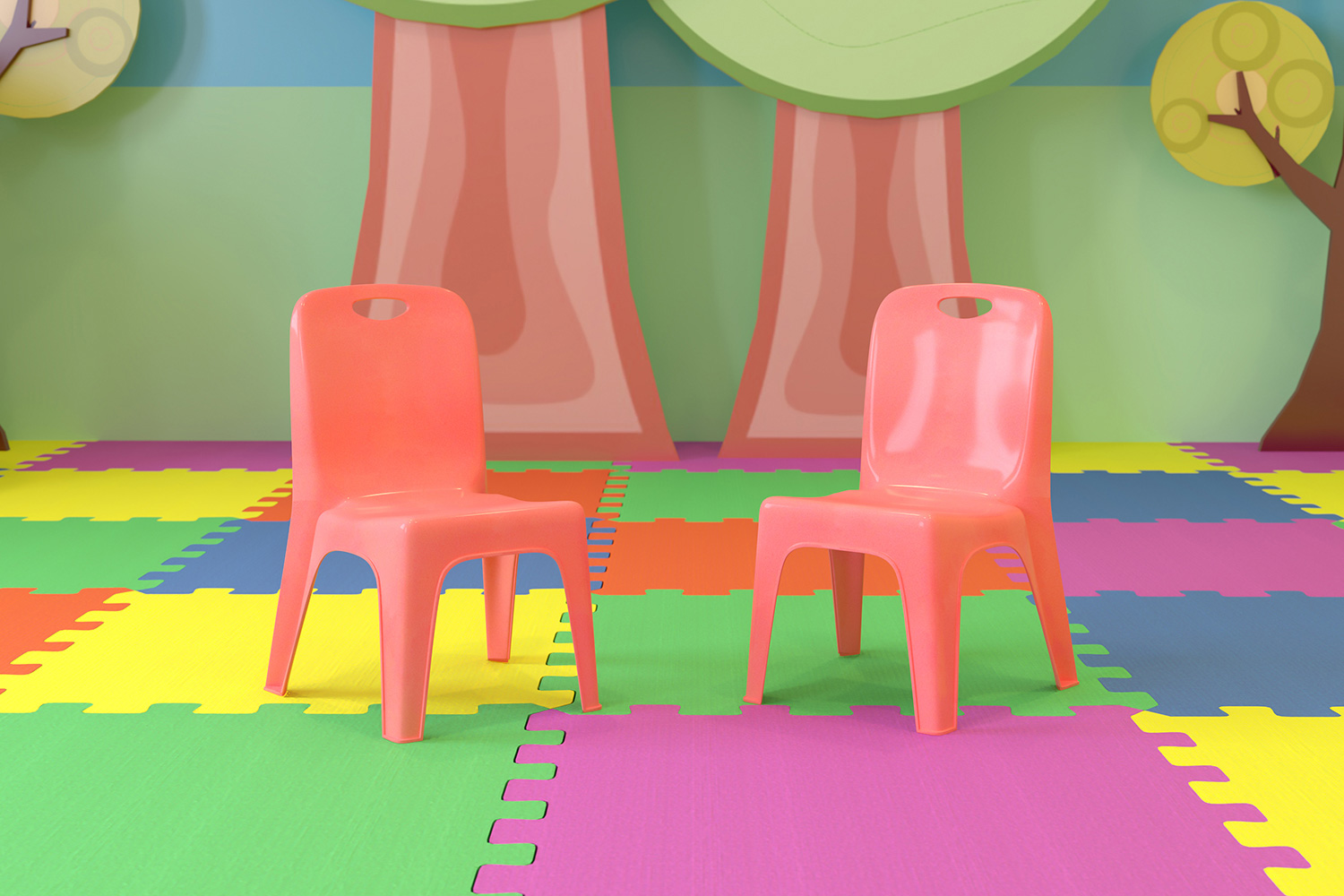 BLNK - Whitney Plastic Stackable School Chair with Carrying Handle 2 Pack