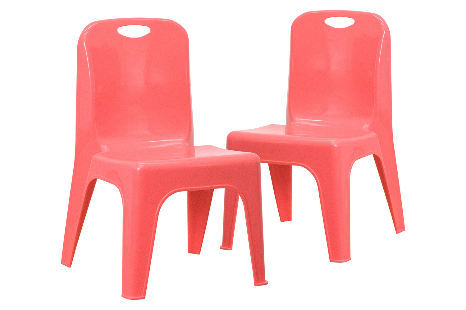 BLNK Whitney Plastic Stackable School Chair with Carrying Handle 2 Pack - Red