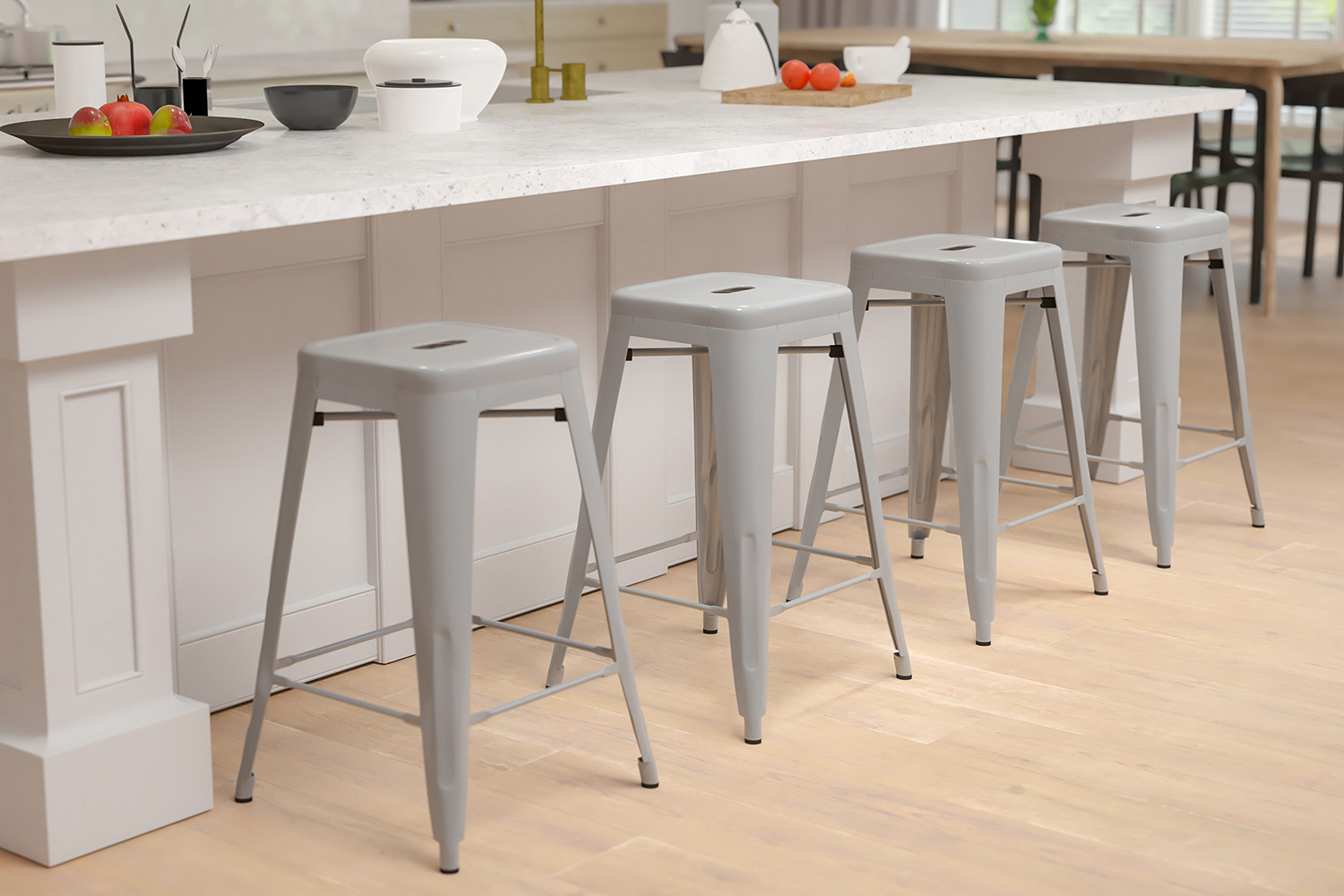 BLNK - Cierra Metal Counter-Height Indoor Bar Stool Set of 4