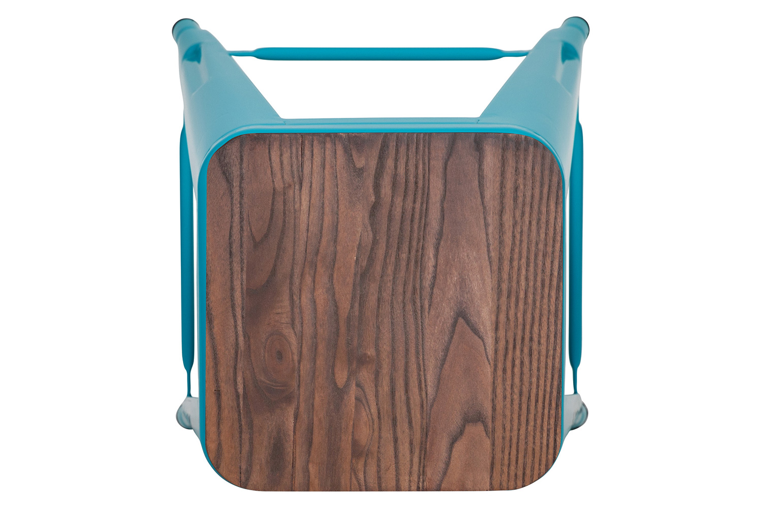 BLNK Cierra Metal Indoor Bar Stool with Wood Seat Set of 4 - Teal