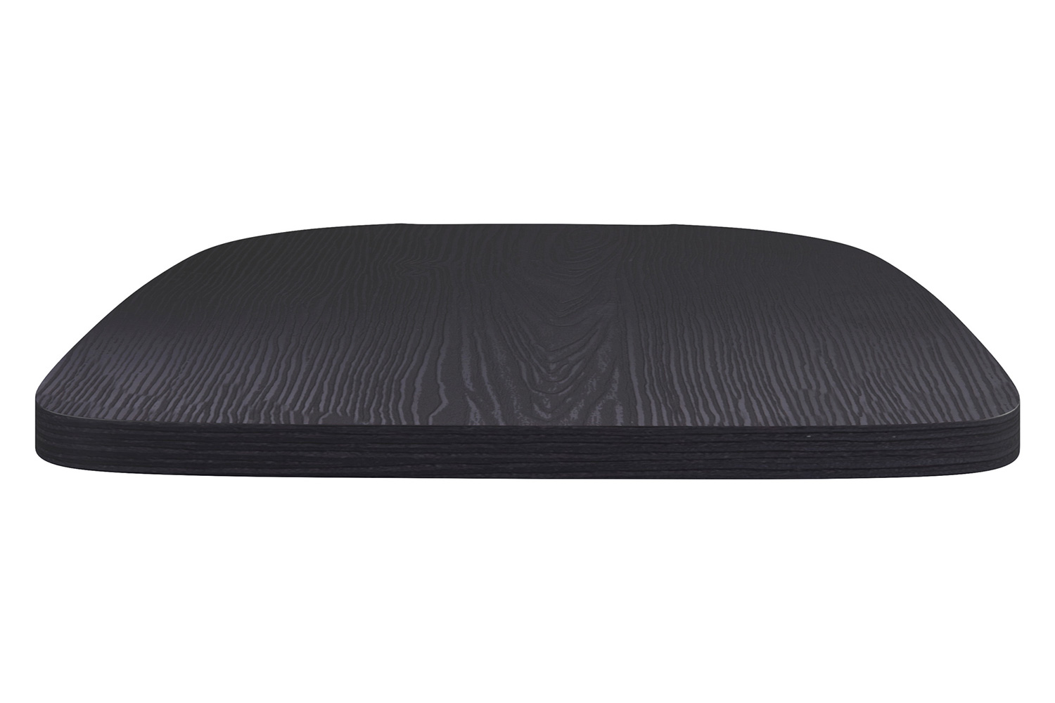 BLNK Perry Poly Resin Wood Seat with Rounded Edges for Colorful Metal Chairs and Stools Set of 4 - Black