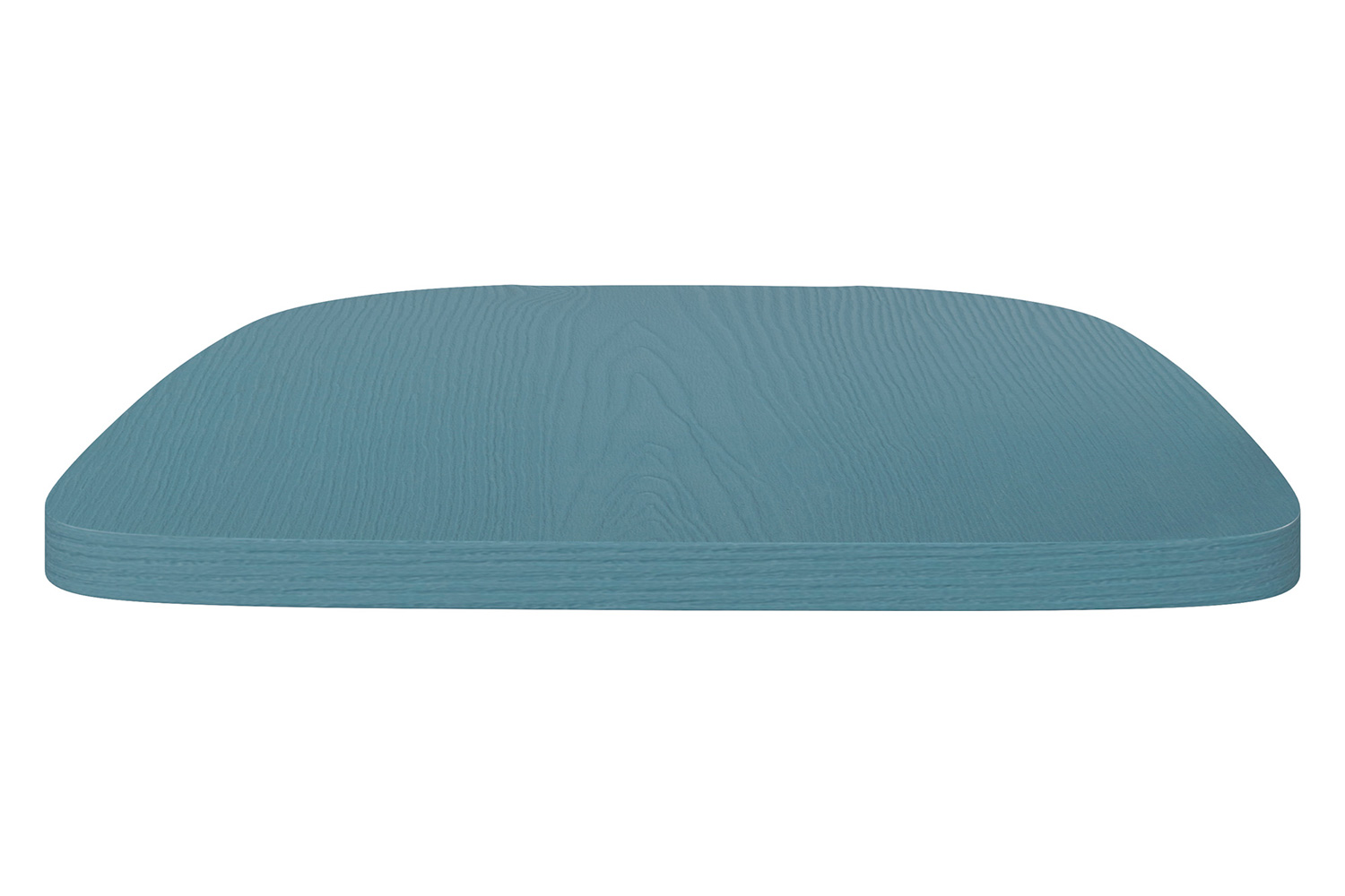 BLNK Perry Poly Resin Wood Seat with Rounded Edges for Colorful Metal Chairs and Stools Set of 4 - Teal/Blue