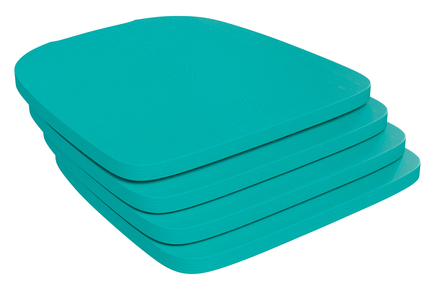 BLNK Perry Poly Resin Wood Seat with Rounded Edges for Colorful Metal Chairs and Stools Set of 4 - Mint