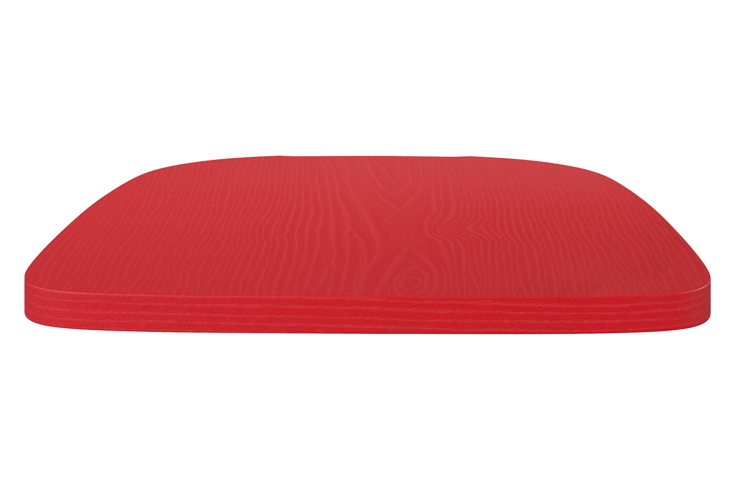BLNK Perry Poly Resin Wood Seat with Rounded Edges for Colorful Metal Chairs and Stools Set of 4 - Red