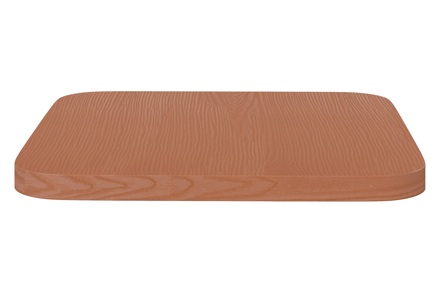 BLNK Perry Poly Resin Wood Seat with Rounded Edges for Colorful Metal Chairs and Stools Set of 4 - Teak