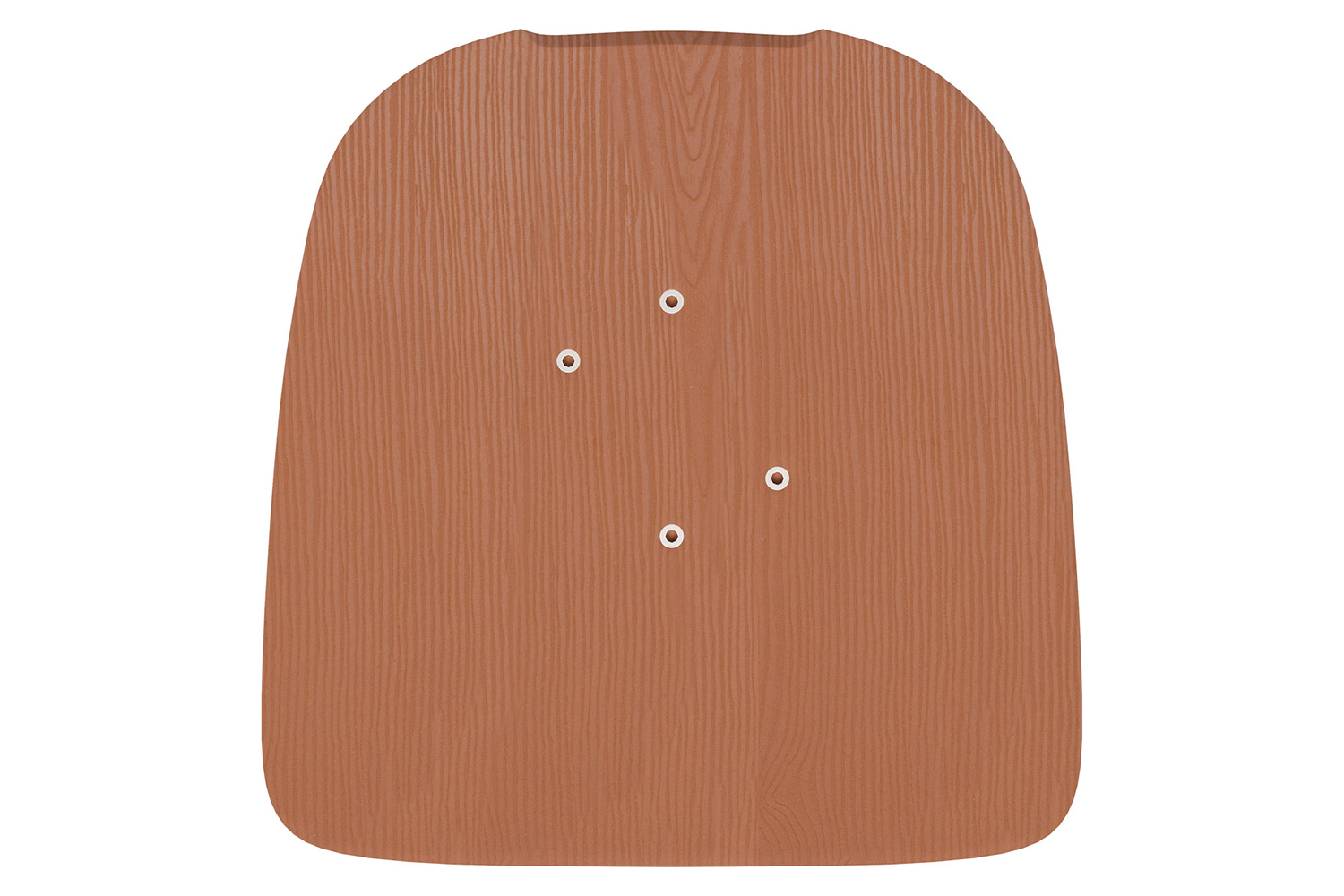 BLNK Perry Poly Resin Wood Seat with Rounded Edges for Colorful Metal Chairs and Stools Set of 4 - Teak