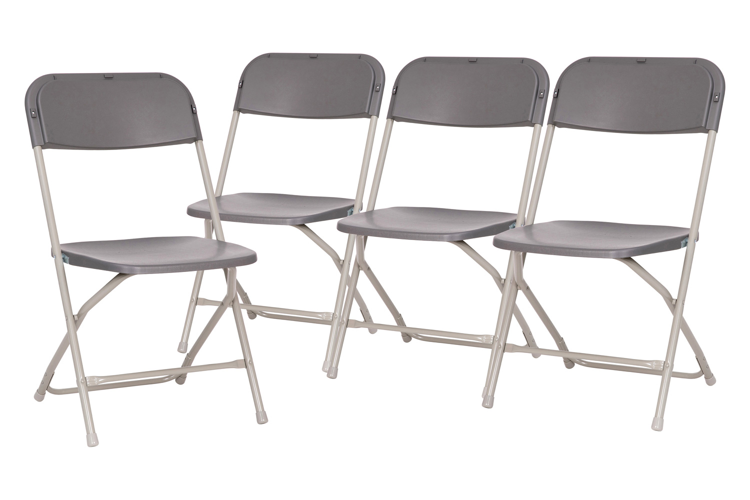 BLNK Hercules Big and Tall Commercial Folding Chair 4-Pack - Gray