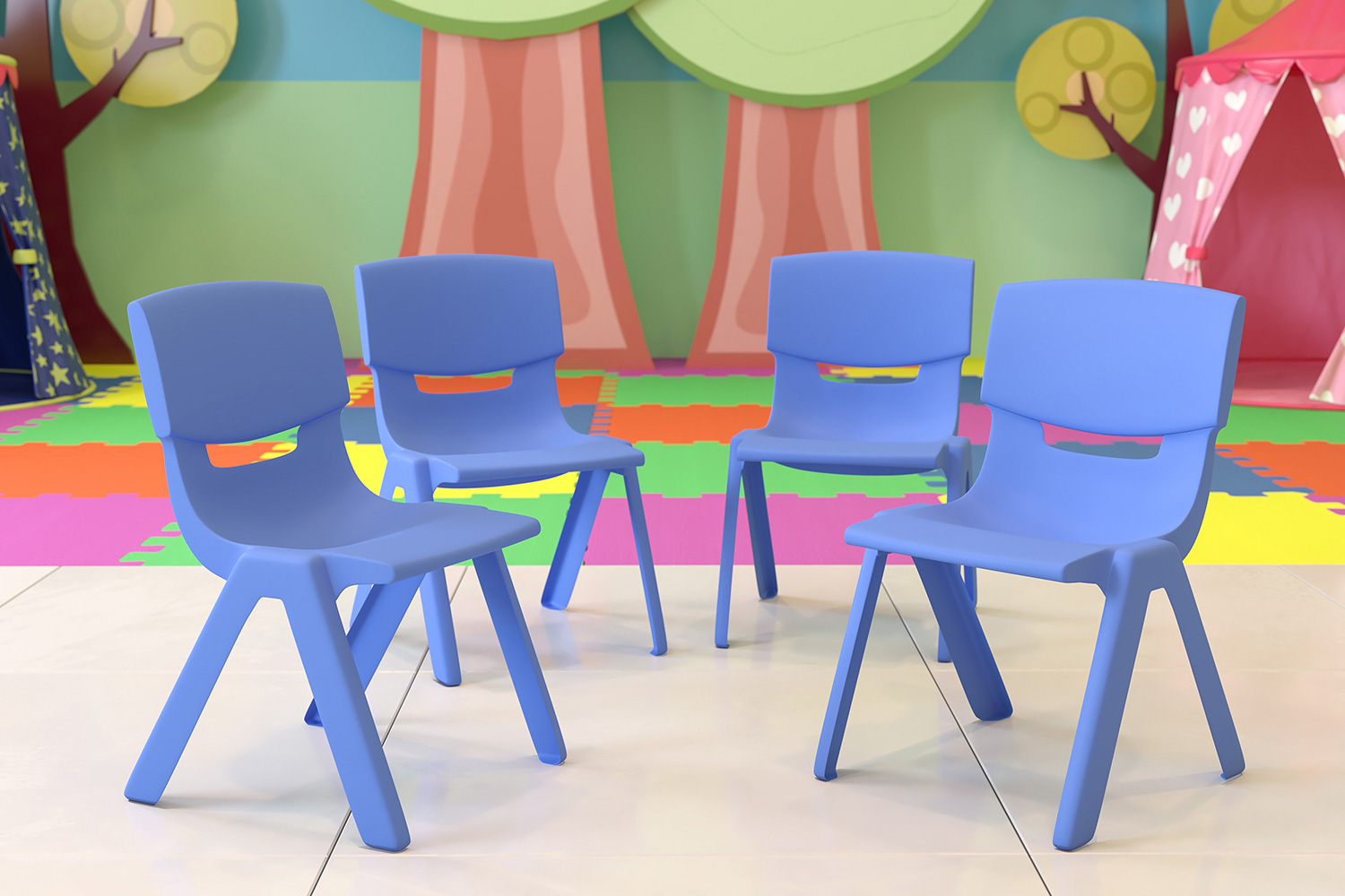 BLNK - Whitney Plastic Stackable School Chair 4 Pack