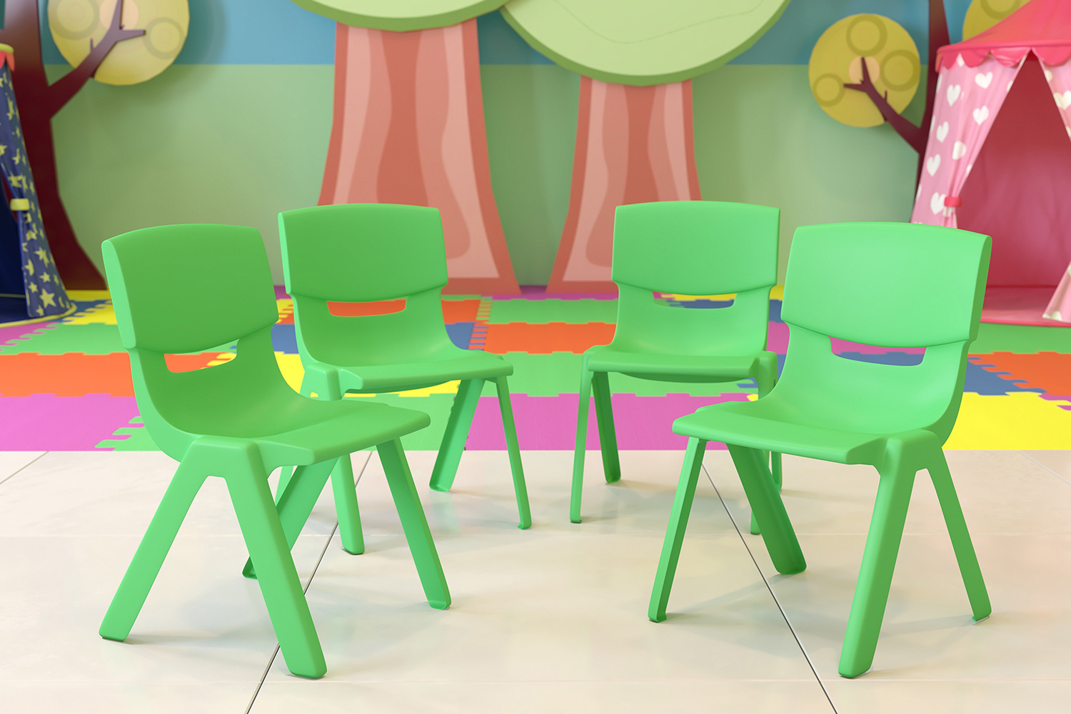 BLNK - Whitney Plastic Stackable School Chair 4 Pack