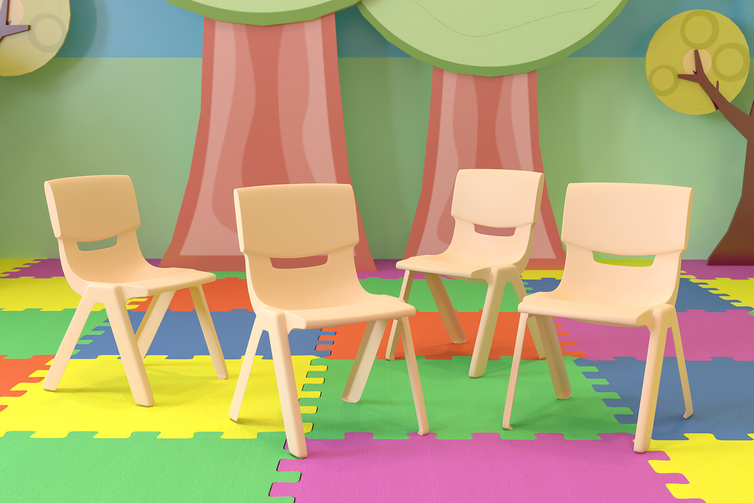 BLNK - Whitney Plastic Stackable School Chair 4 Pack
