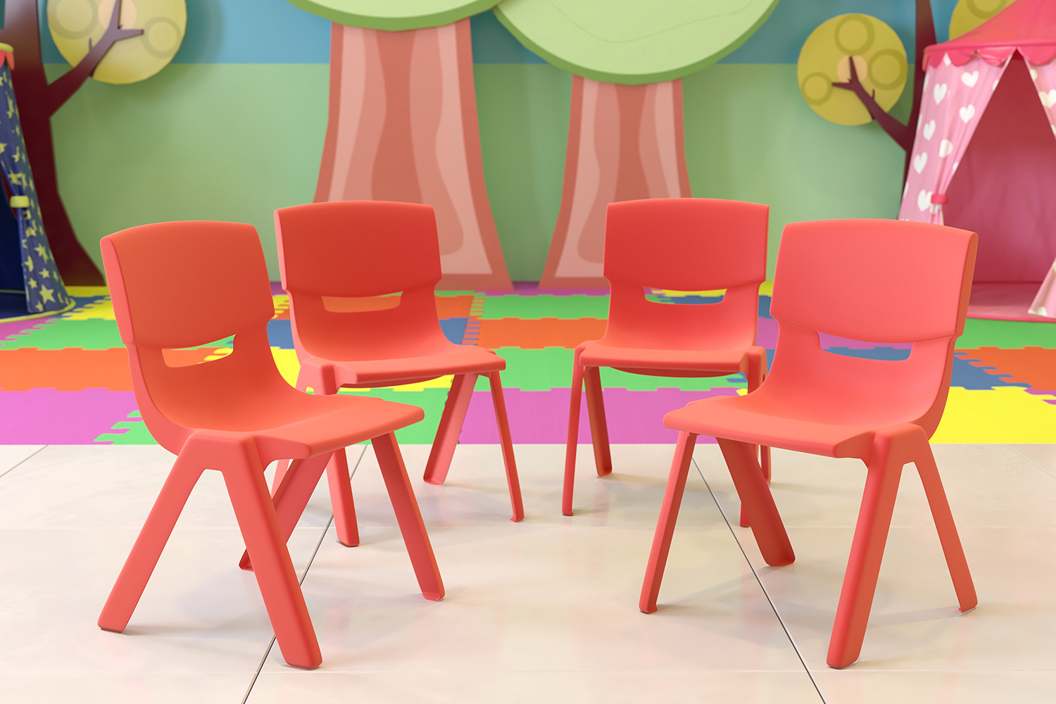 BLNK - Whitney Plastic Stackable School Chair 4 Pack