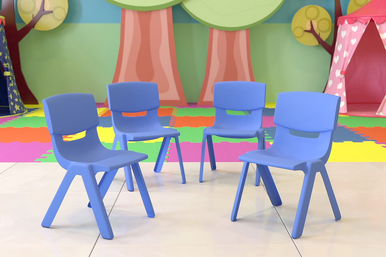 BLNK - Whitney Plastic Stackable School Chair 4 Pack