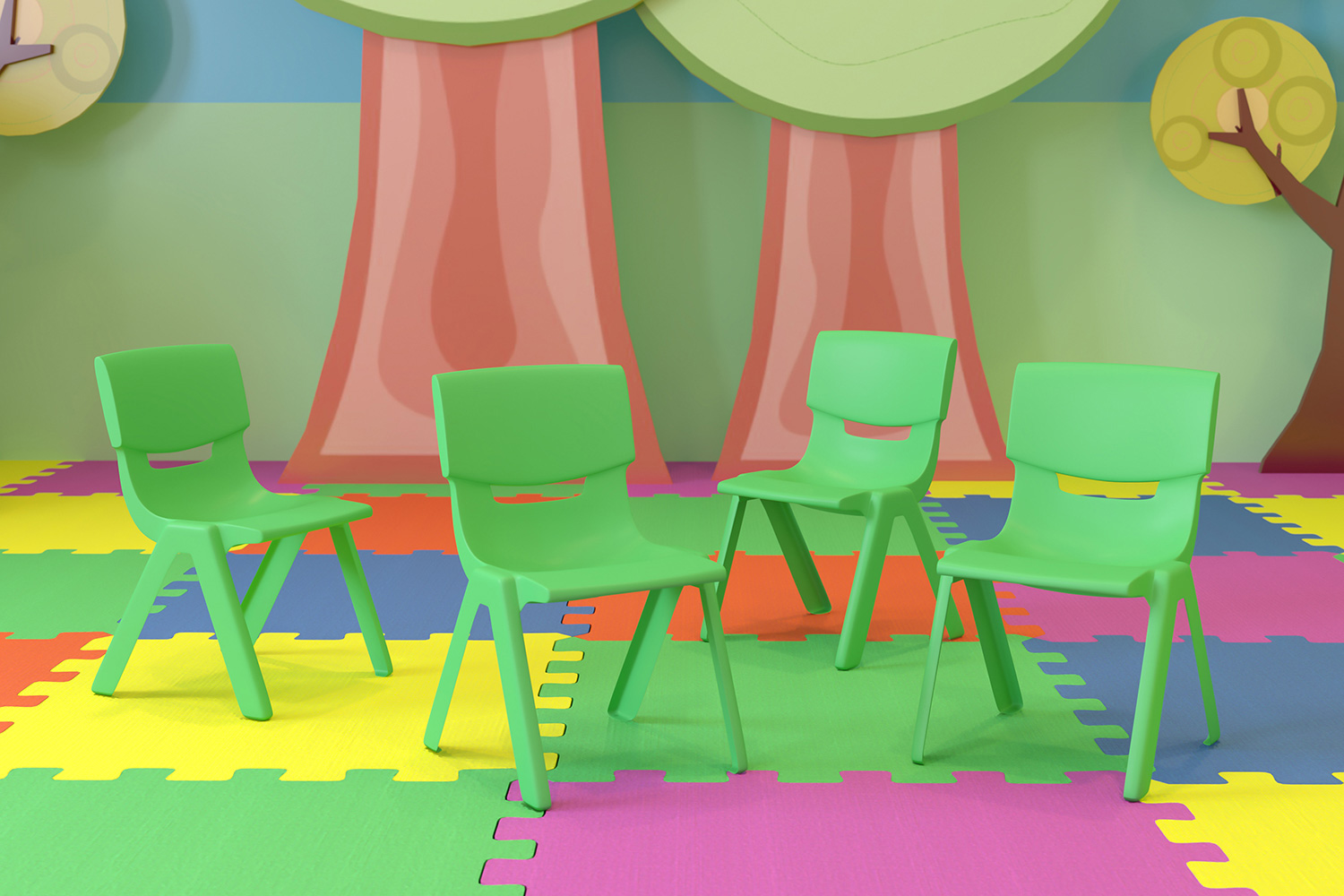 BLNK - Whitney Plastic Stackable School Chair 4 Pack