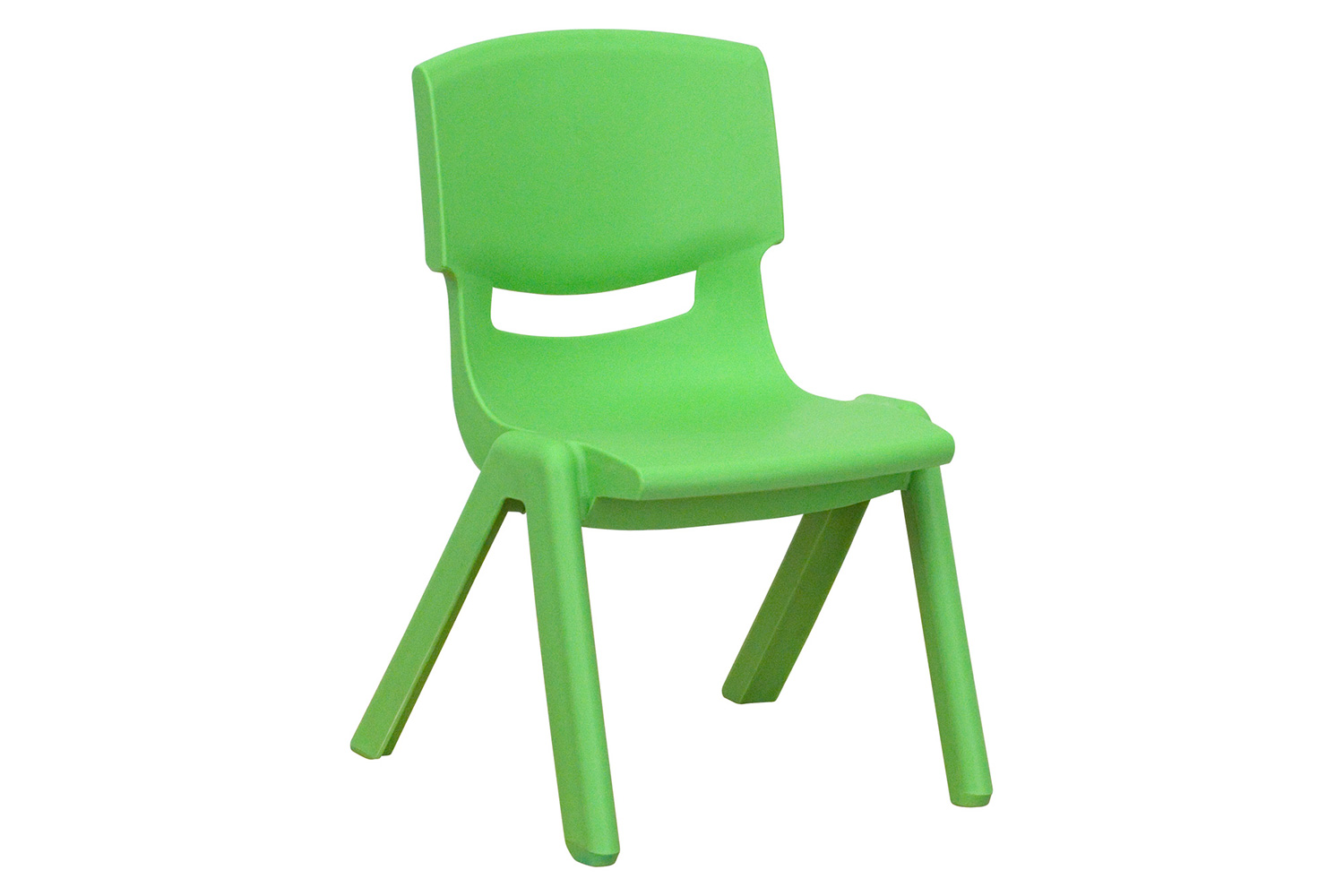 BLNK Whitney Plastic Stackable School Chair 4 Pack - Green, 10.5"H Seat