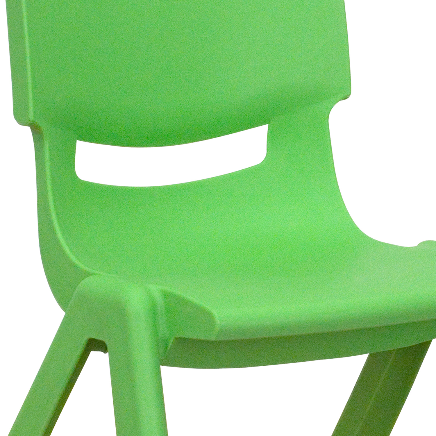 BLNK Whitney Plastic Stackable School Chair 4 Pack - Green, 10.5"H Seat