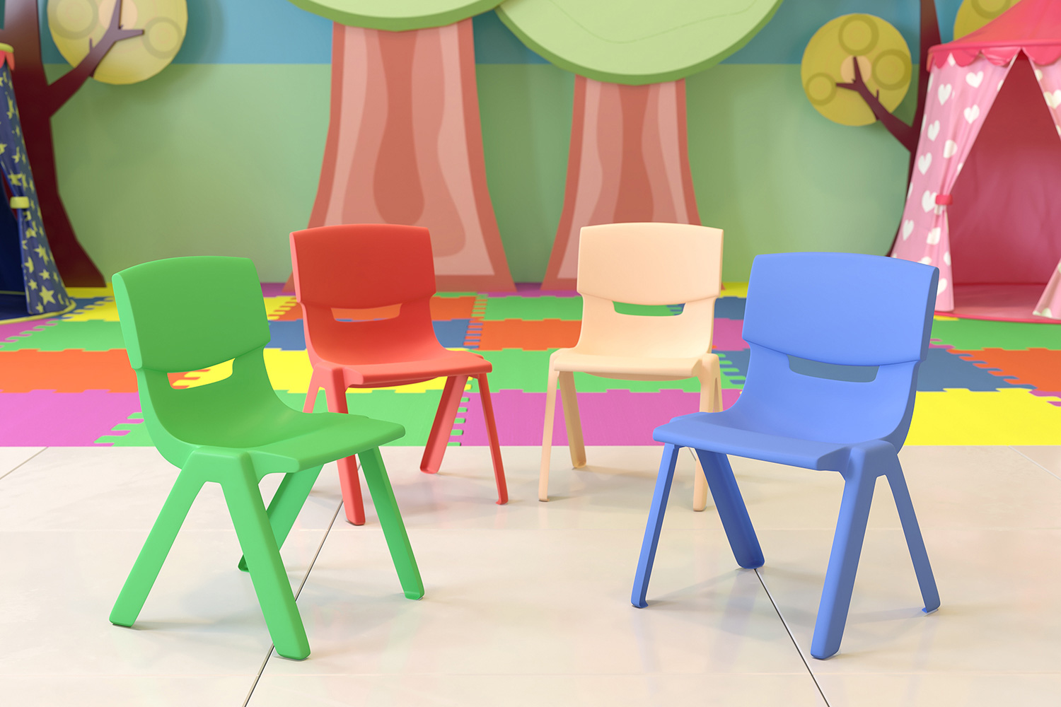 BLNK - Whitney Plastic Stackable School Chair 4 Pack