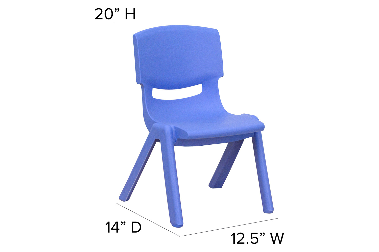 BLNK Whitney Plastic Stackable School Chair 4 Pack - Assorted, 10.5"H Seat