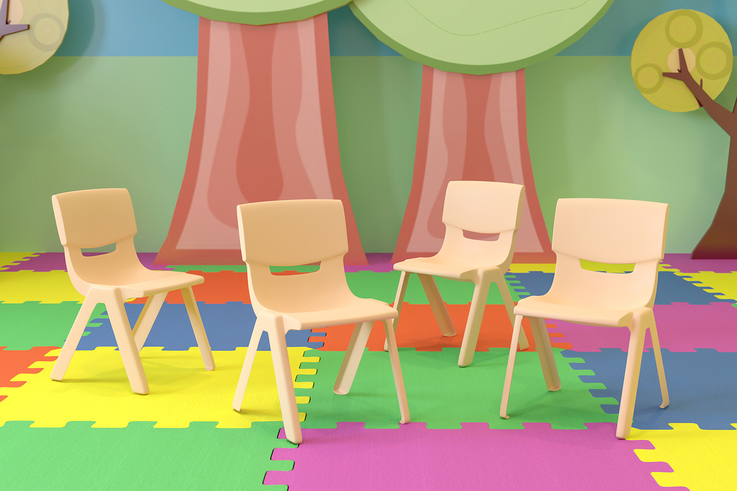 BLNK - Whitney Plastic Stackable School Chair 4 Pack