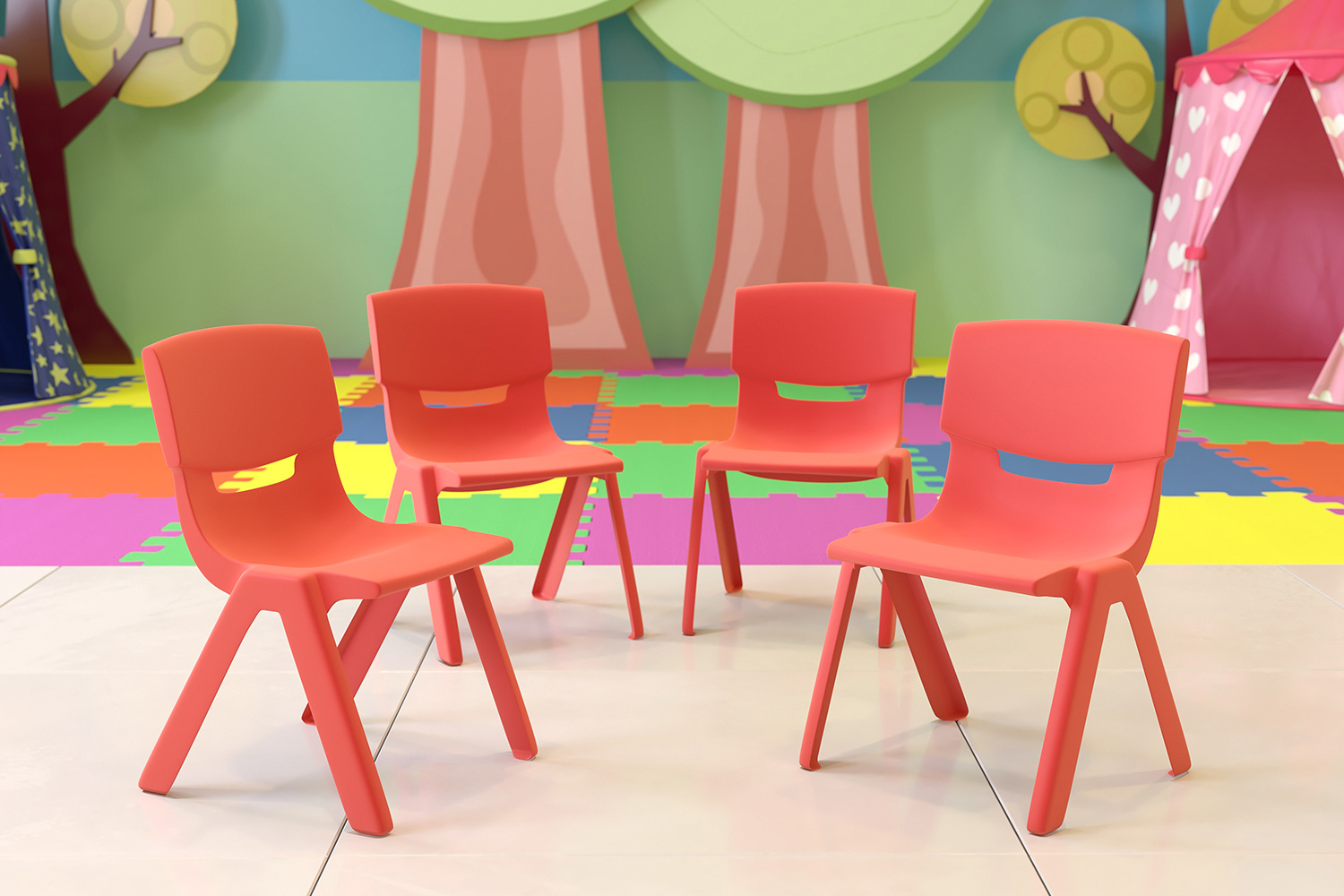 BLNK - Whitney Plastic Stackable School Chair 4 Pack