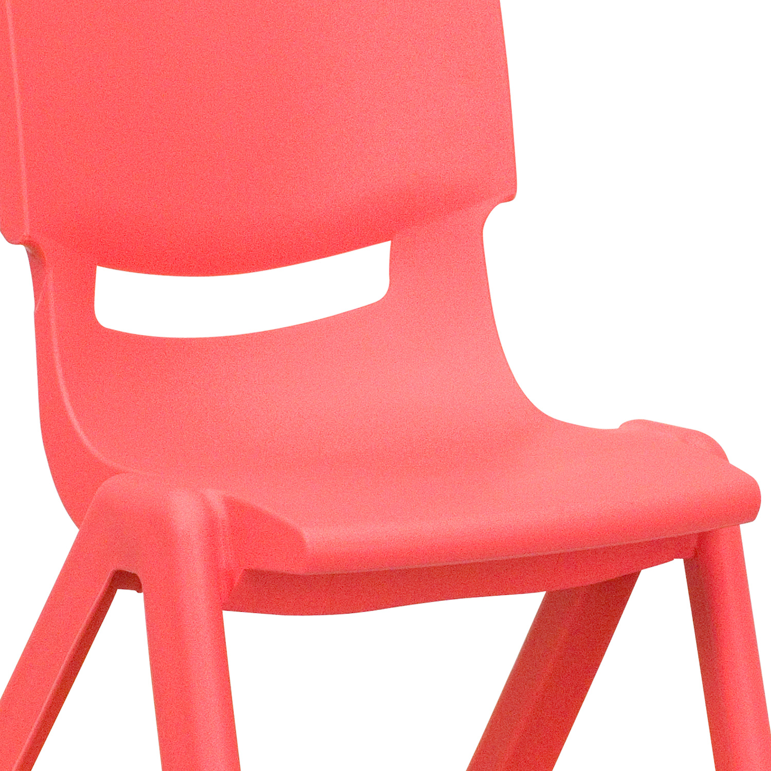 BLNK Whitney Plastic Stackable School Chair 4 Pack - Red, 10.5"H Seat