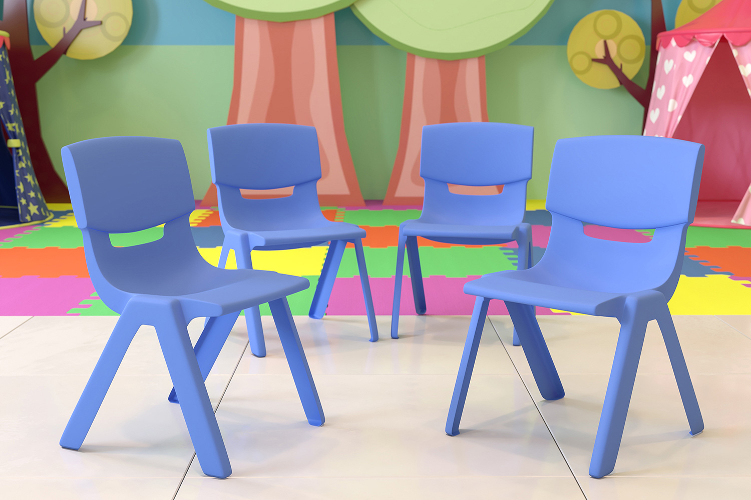 BLNK - Whitney Plastic Stackable School Chair 4 Pack