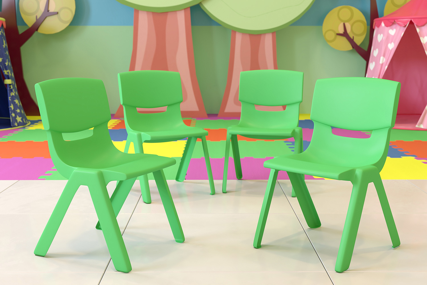 BLNK - Whitney Plastic Stackable School Chair 4 Pack