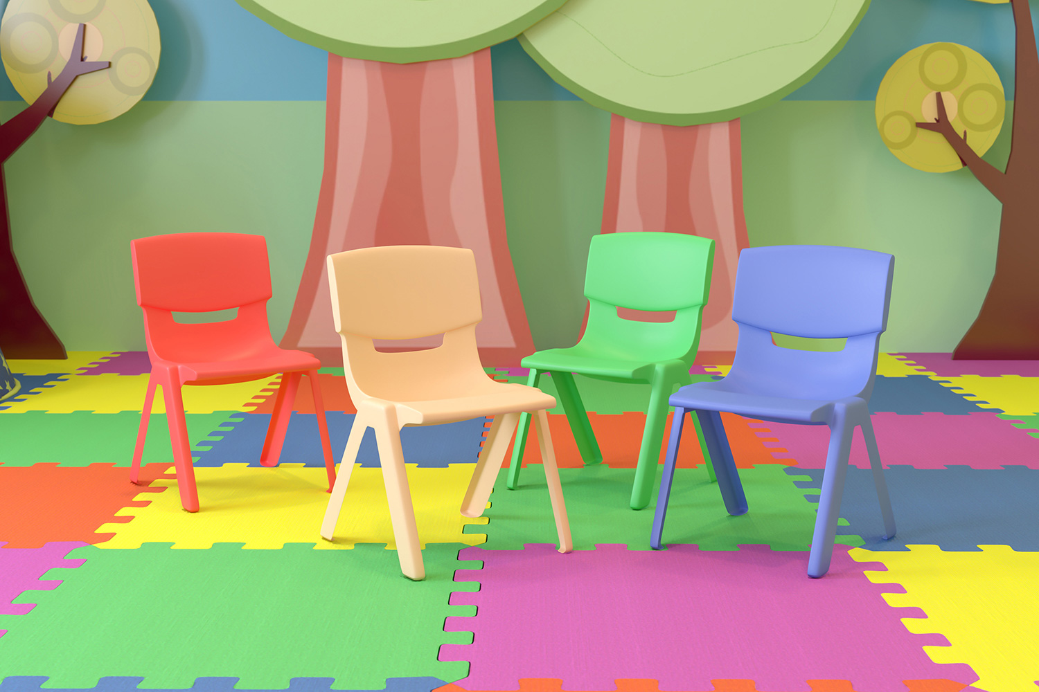 BLNK - Whitney Plastic Stackable School Chair 4 Pack