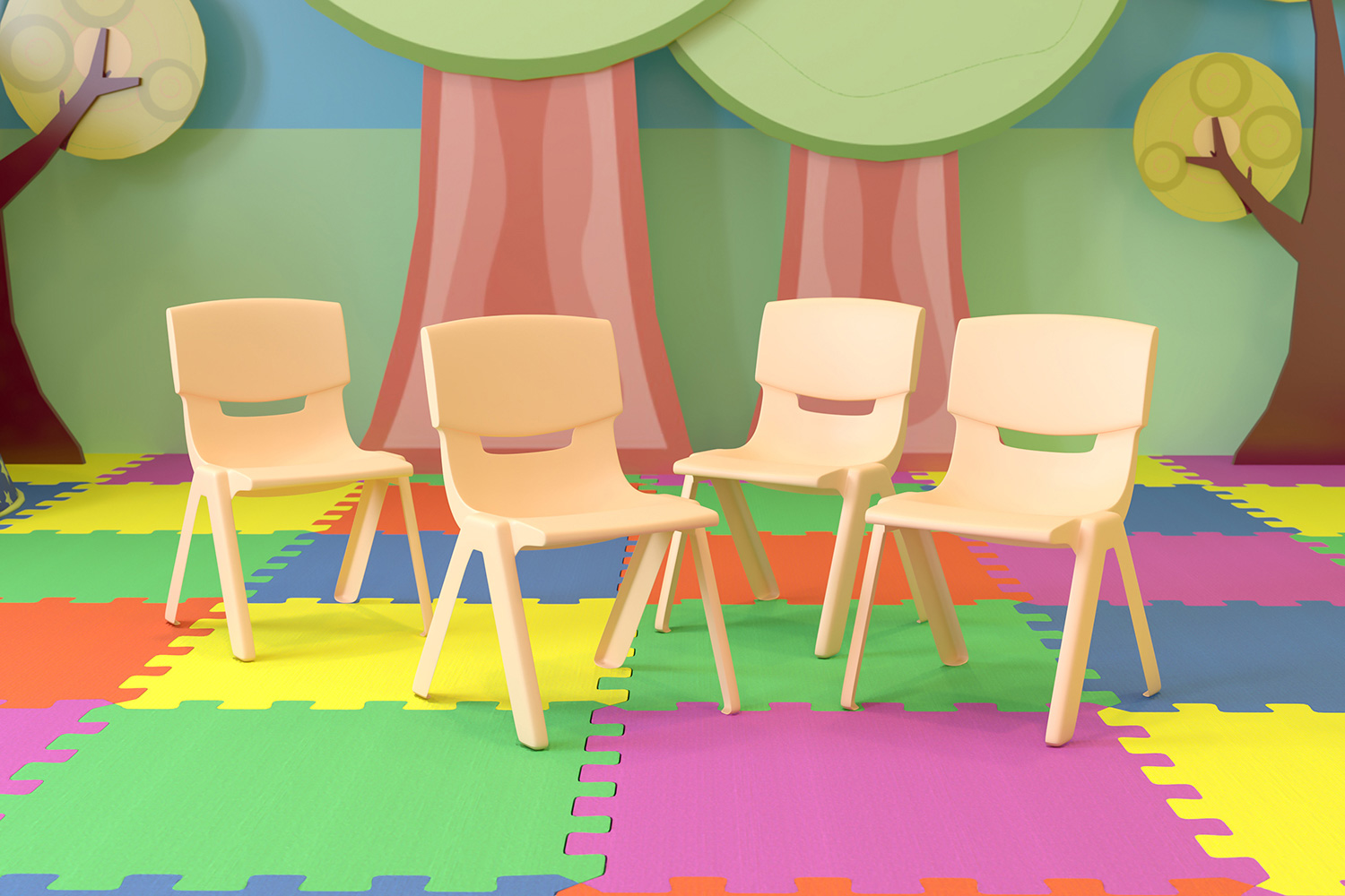 BLNK - Whitney Plastic Stackable School Chair 4 Pack