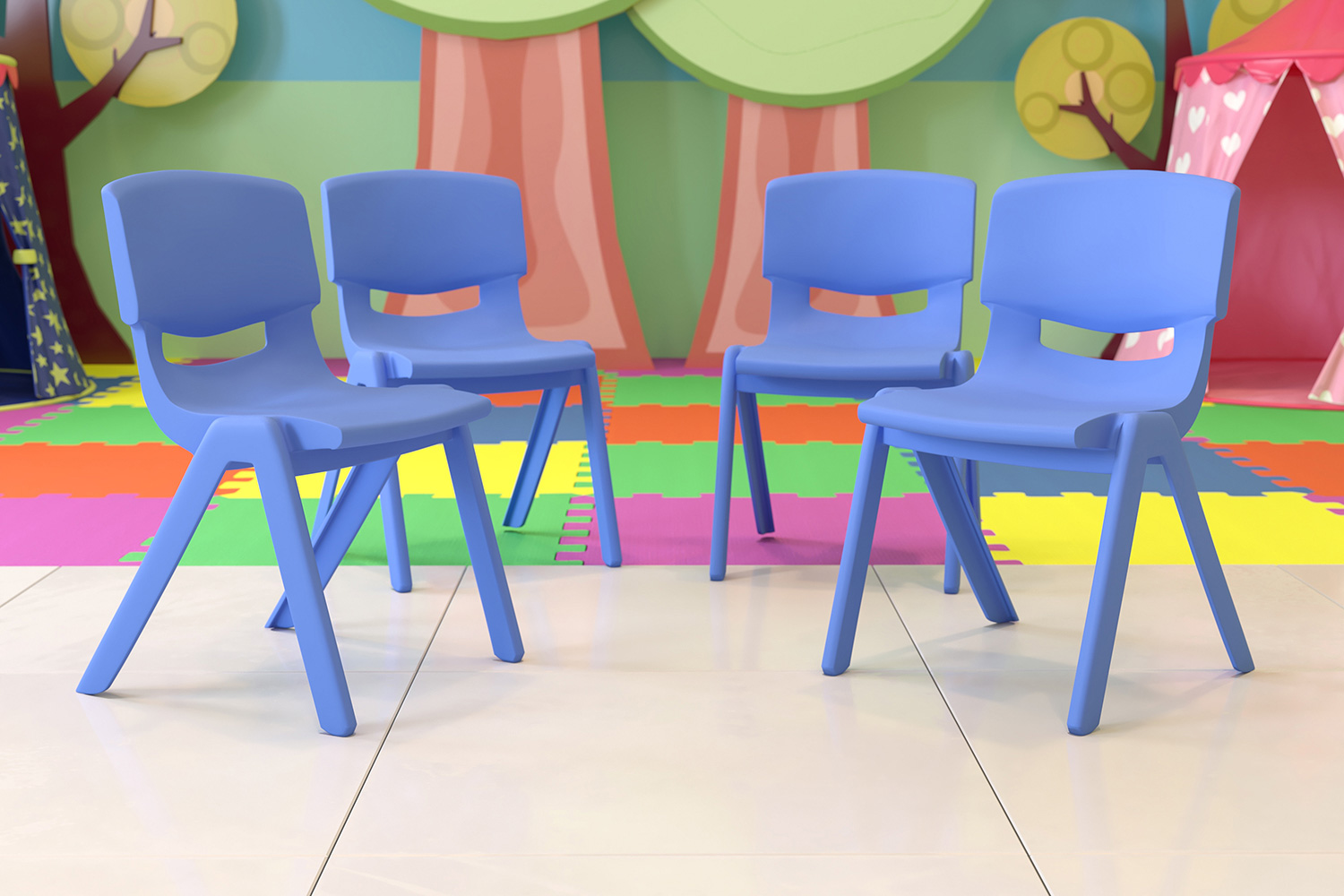 BLNK - Whitney Plastic Stackable School Chair 4 Pack