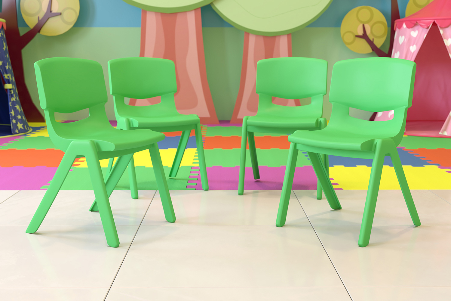 BLNK - Whitney Plastic Stackable School Chair 4 Pack