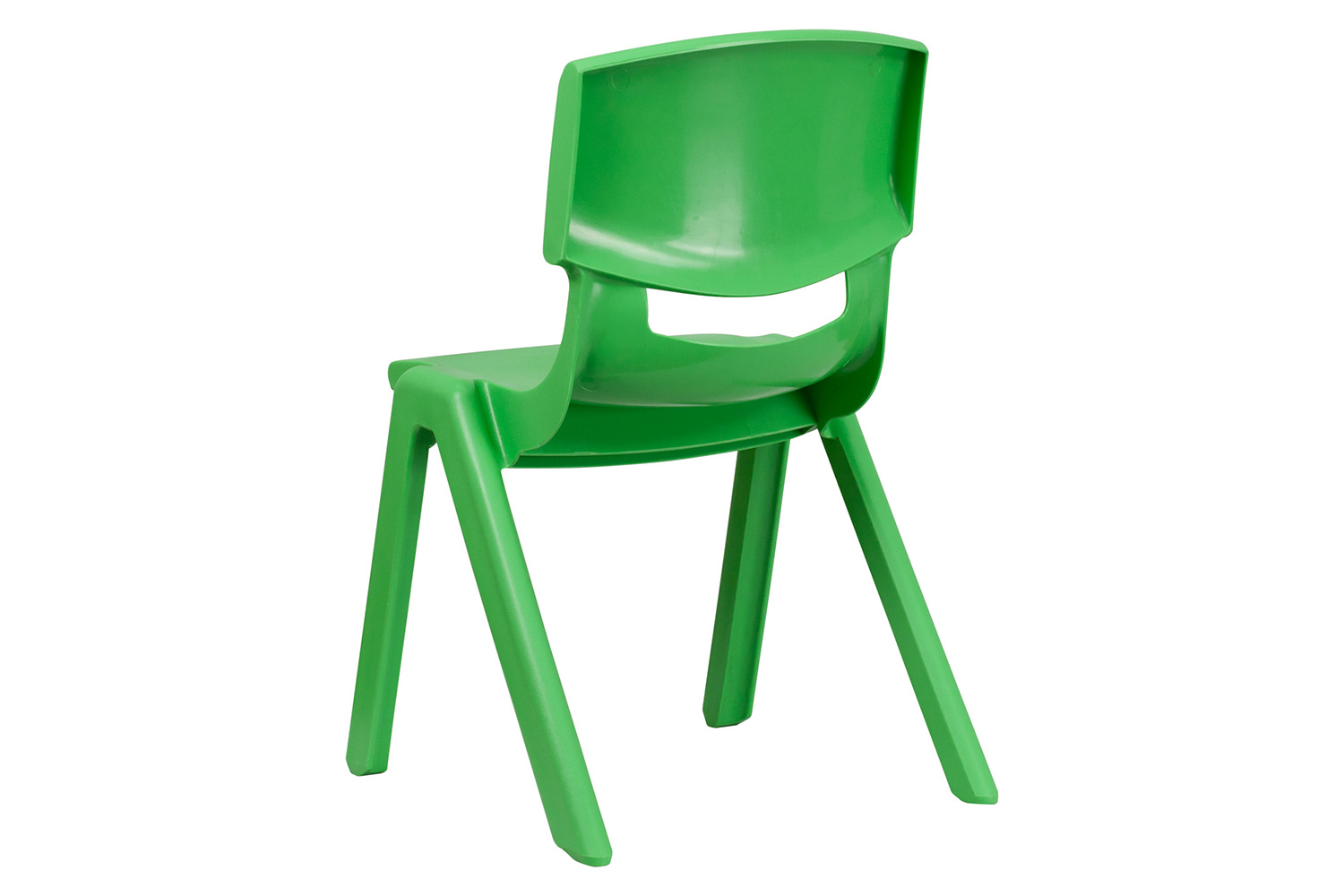 BLNK Whitney Plastic Stackable School Chair 4 Pack - Green, 15.5"H Seat