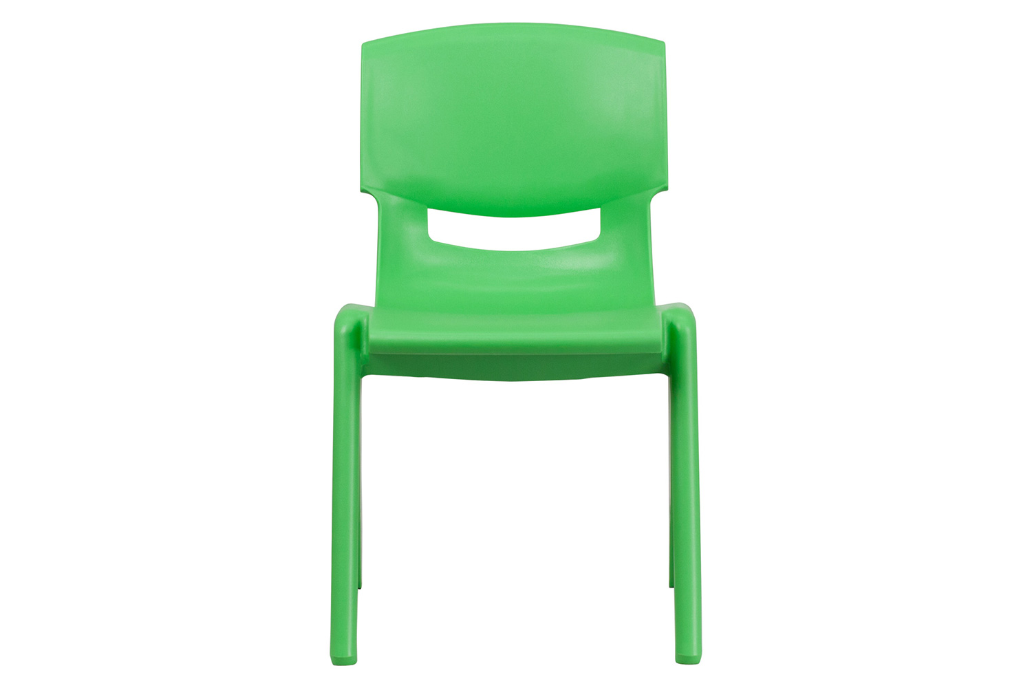 BLNK Whitney Plastic Stackable School Chair 4 Pack - Green, 15.5"H Seat