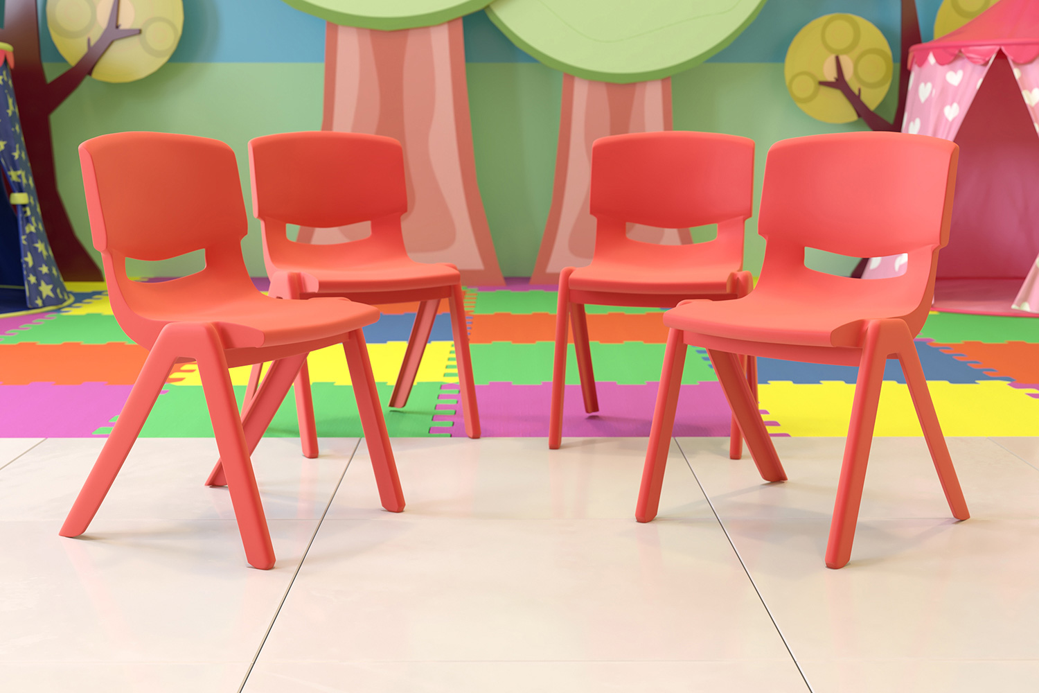 BLNK - Whitney Plastic Stackable School Chair 4 Pack