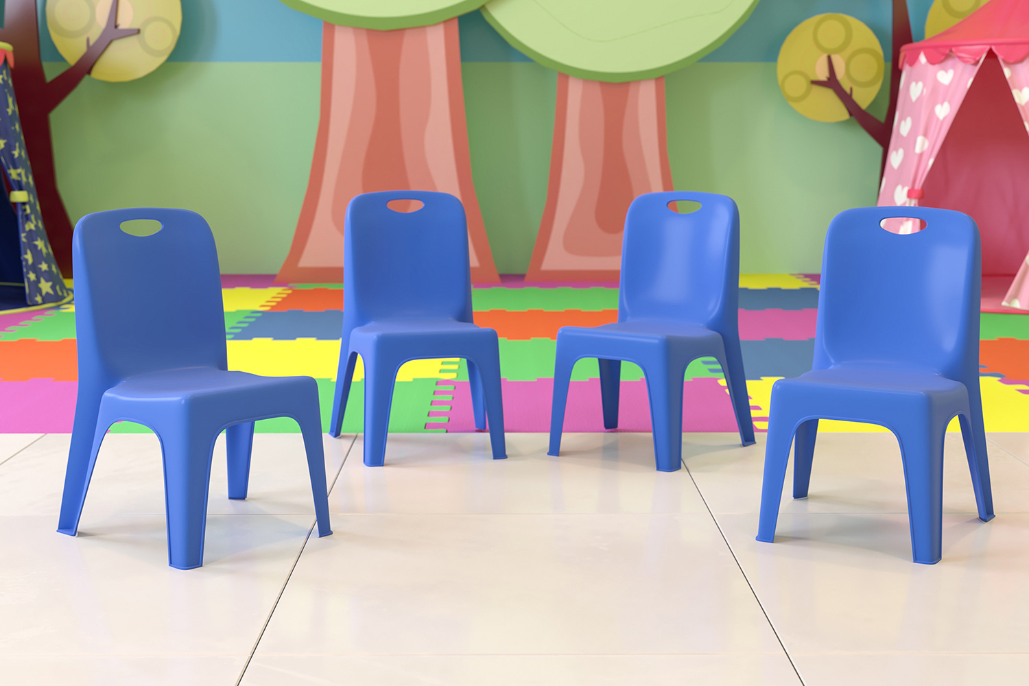 BLNK - Whitney Plastic Stackable School Chair 4 Pack