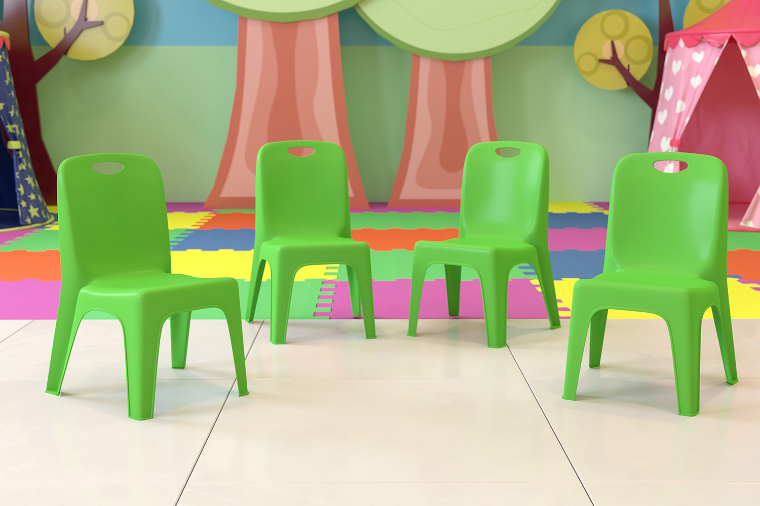 BLNK - Whitney Plastic Stackable School Chair 4 Pack