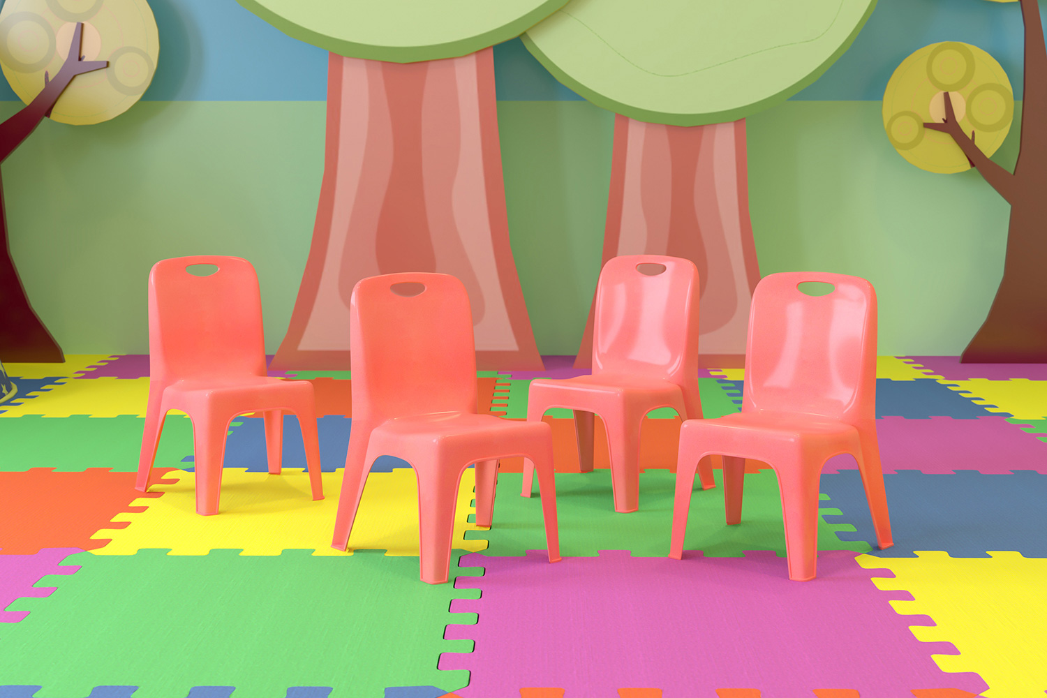 BLNK - Whitney Plastic Stackable School Chair 4 Pack