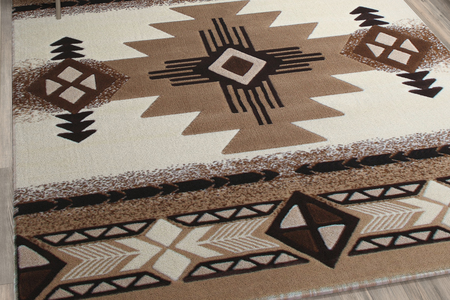 BLNK - Mohave Collection Southwestern Style Olefin Traditional Area Rug with Jute Backing