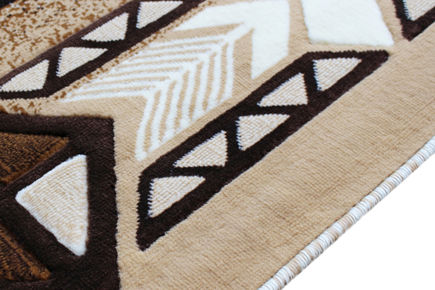 BLNK Mohave Collection Southwestern Style Olefin Traditional Area Rug with Jute Backing - Ivory, 5'W x 7'L