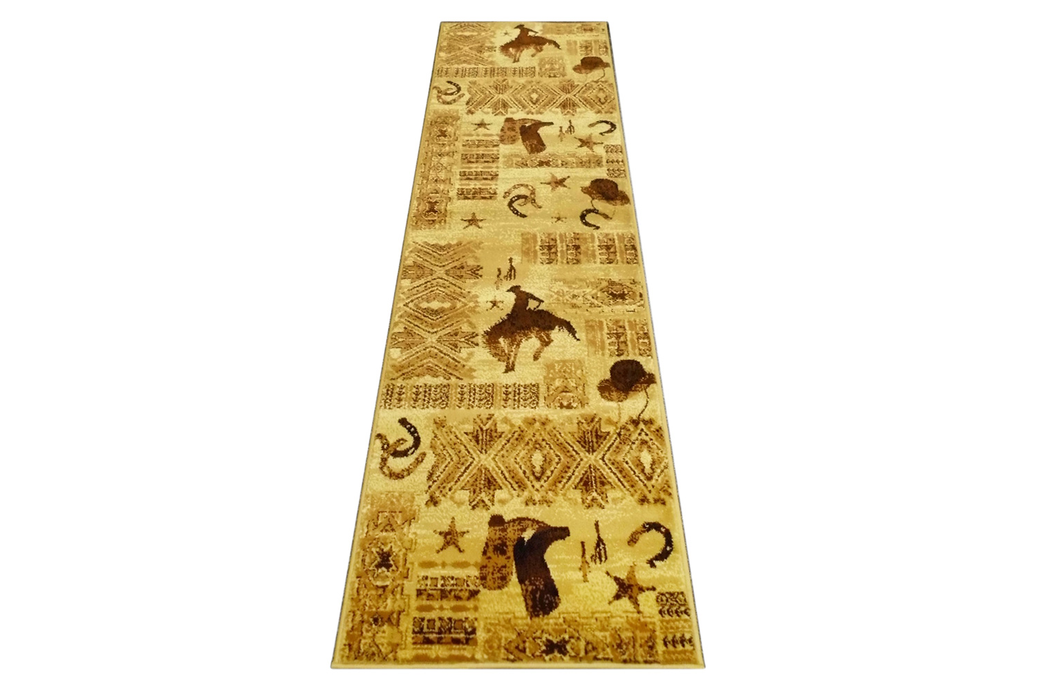 BLNK - Brooks Collection Brown Western InspiRunner Area Rug for Indoor Use
