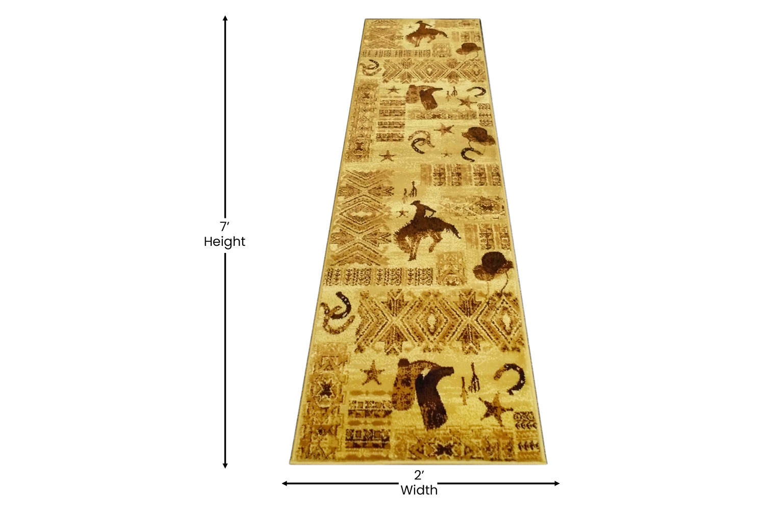 BLNK - Brooks Collection Brown Western InspiRunner Area Rug for Indoor Use