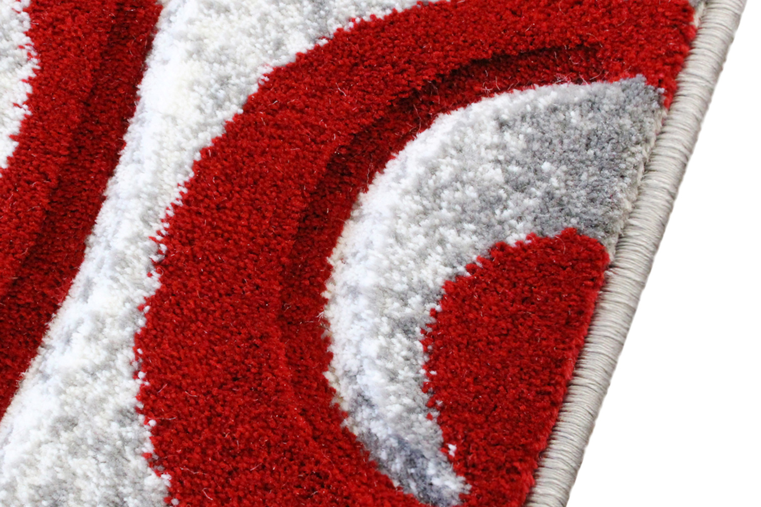BLNK Willow Collection Modern Olefin High-Low Pile Swirled Area Rug - Red, 5'W x 7'L