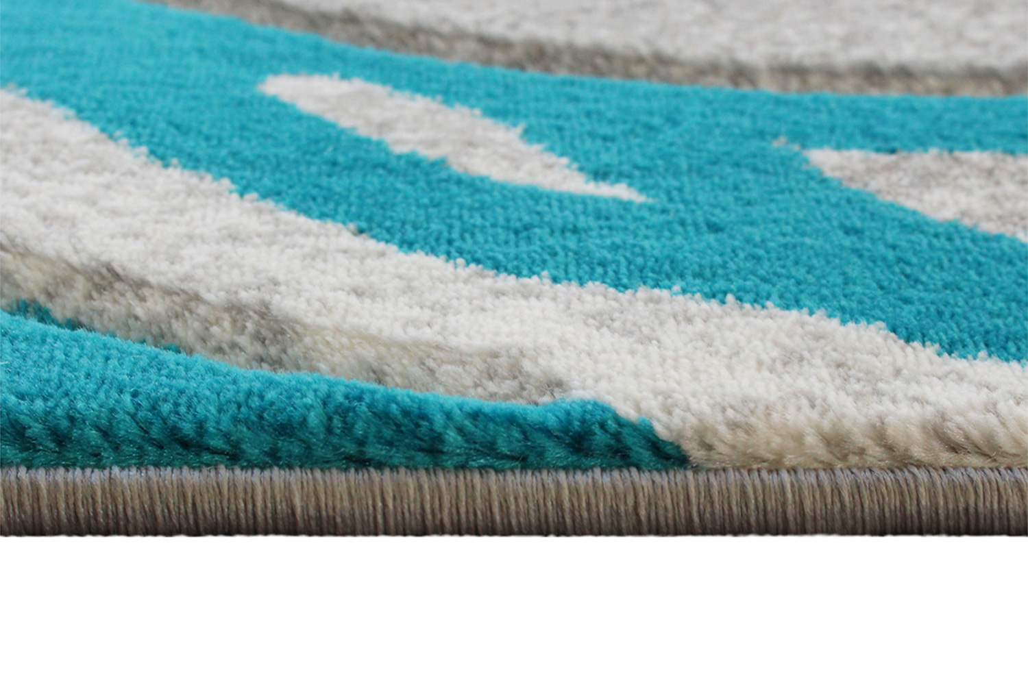 BLNK Willow Collection Modern Olefin High-Low Pile Swirled Area Rug - Turquoise, 5'W x 7'L